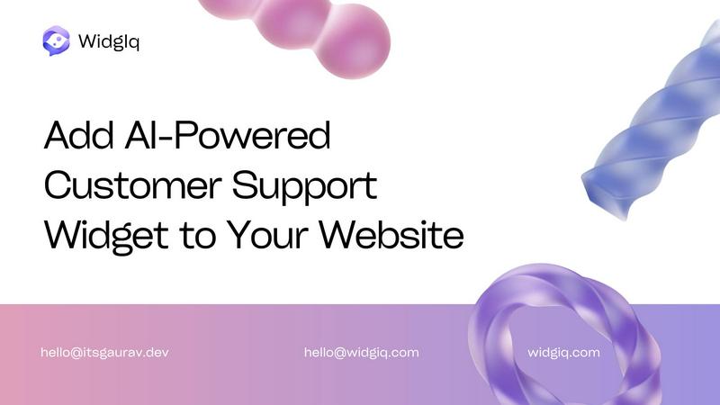 WidgIq application interface and features